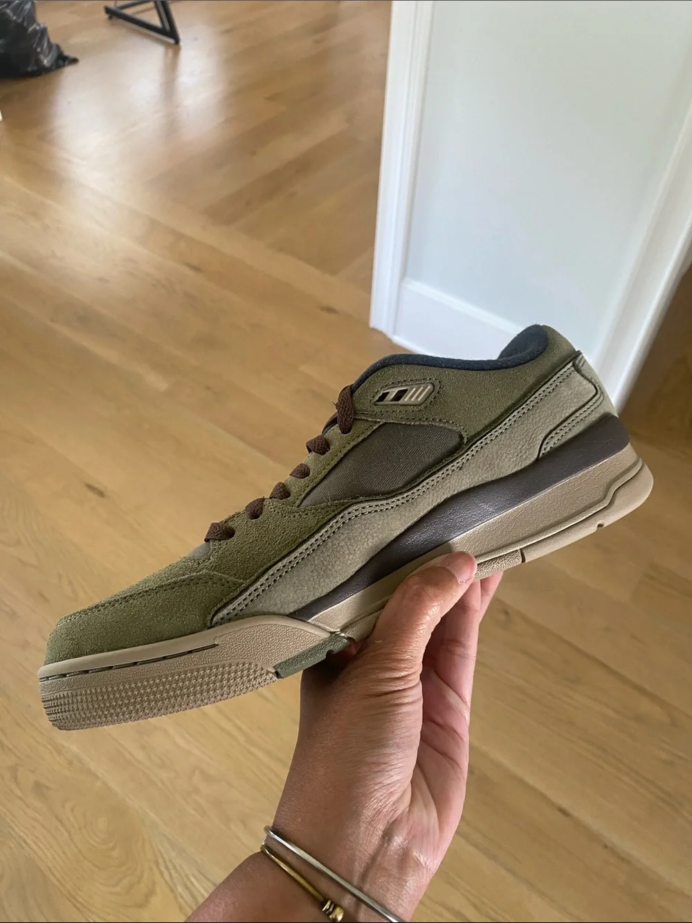 Jordan Flight Court Olive and Brown Low-Top Sneakers